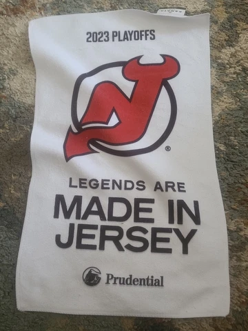 2023 NEW JERSEY DEVILS PLAYOFFS RALLY TOWEL LEGENDS MADE IN NJ HUGHES NICO SGA Cover