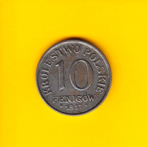 10 Fenigow GEPLANTES KÖNIGREICH POLEN von 1917 TOP - Bild 1 von 2
