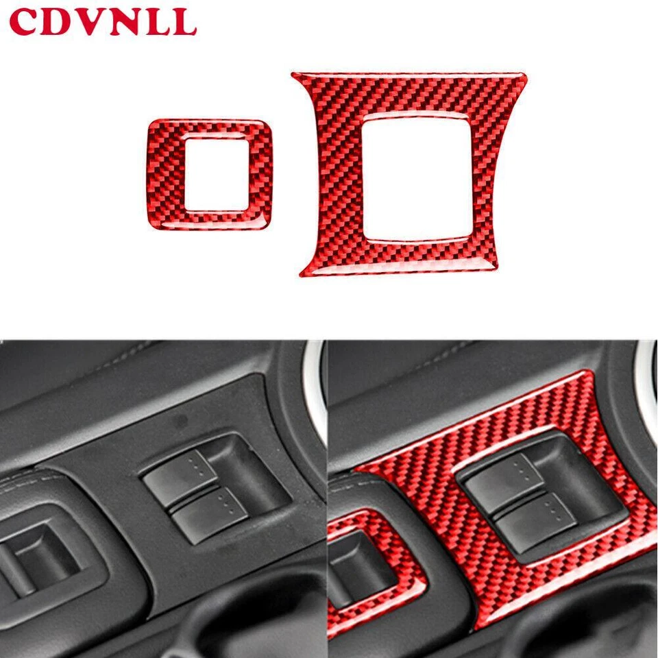 Para Mazda MX-5 Miata 2012-15 acabamento de quadro interruptor central interior fibra de carbono vermelho - Imagem 1 de 4