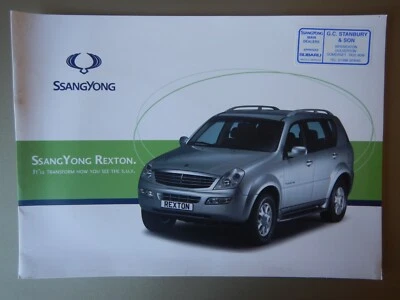 SSANGYONG REXTON orig 2001 UK Mkt Sales Brochure - Image 1 of 3