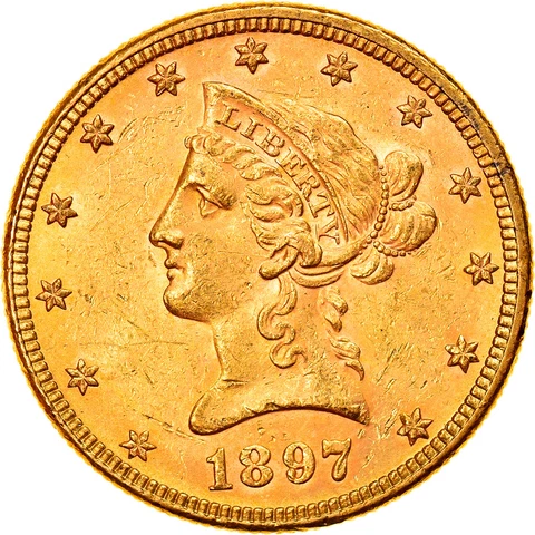 [#879894] Coin, United States, Coronet Head, $10, Eagle, 1897, U.S. Mint, Philad Cover