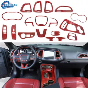 ⭕17Pcs Center Console Dashboard Gear Shift Panel Decor Trim For Dodge Challenger - Bild 1 von 10
