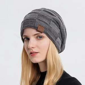 Berretto berretto donna uomo invernale caldo cappello casual outdoor maglia slouch cap cappello unisex - Foto 1 di 34