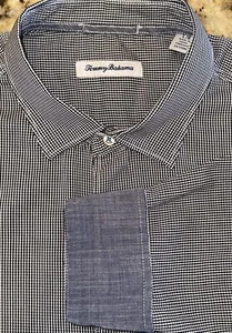 Tommy Bahama Men’s Black Check Long Sleeve Buttoned Casual Shirt Size L - Picture 1 of 4