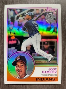 2018 Topps Silver Pack Jose Ramirez #65 35th Anniversary 1983 Style Refractor - Picture 1 of 2