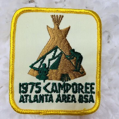 Parche vintage 1975 Camporee Atlanta Área BSA Boy Scouts coser 3" x 3,5"  Foto 1 de 2