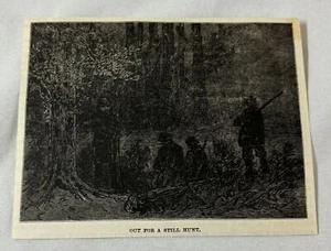 1883 Zeitschriftenstich ~ AUS FÜR EINE NOCH JAGD Eichhörnchenjagd - Bild 1 von 1