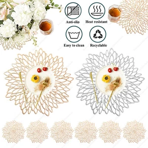 4er/8er Set Runde Tischsets und Untersetzer Tisch Platzsets Hochzeit Esszimmer Deko - Bild 1 von 15