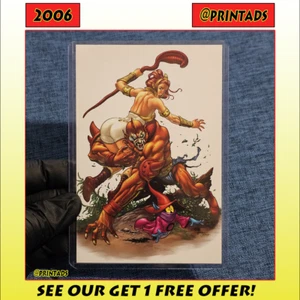 Tarjeta de boceto artístico He-Man 2006 de Frank Cho + protector transparente Toploader - Imagen 1 de 2