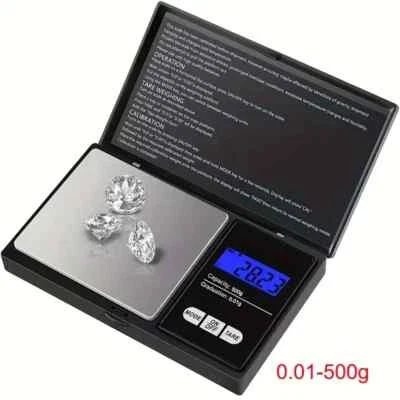 Digital Scales 0.01g 500g Grams Jewellery Gold Weighing Mini Pocket Electronic - Image 1 of 4