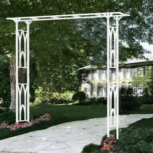 82 Inch Tall Outdoor Garden Trellis Metal Arch Gothic Arbor For Climbing Plant - Picture 1 of 13