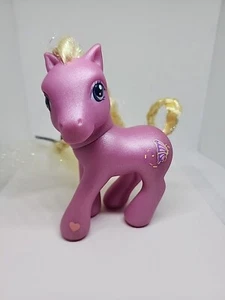 My Little Pony Purple Wind Song Butterfly Yellow Long Tinsel Hair 2002 G3 Hasbro - Picture 1 of 2