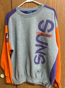 Vintage 90's Rare Starter Phoenix Suns NBA Team Pullover Crewneck Sweater XL - Picture 1 of 12