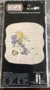 Vtg Betsy Ross Needlecraft Stamped Table Scarf For Embroidery Or Painting 14x15” - Picture 1 of 6