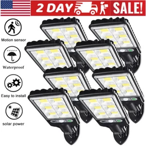 8PK 990000LM LED Solar Street Light Commercial Dusk To Dawn Outdoor Wall Lamp - Picture 1 of 10