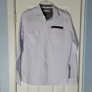 Sovereign Code Shirt Mens Medium Pale Blue On Guard Field Flap Pockets Roll Tab - Picture 1 of 8