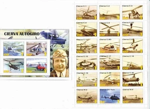 Stamp sheet+block Cierva Autogiro 2021 Transnistria issue - Picture 1 of 1