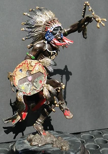 INDIAN CHIEF Bronze Sculpture Statue Art Warrior Spirit American Native Figure - Picture 1 of 11