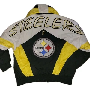 VTG Pittsburgh Steelers Pro Player Parka Jacket Size L - NFL 75th Spellout 90s - Picture 1 of 3