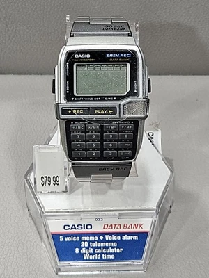 Casio DBC-V500 Databank Easy Rec Digital Plateado Acero Inoxidable Reloj Hombre LEER Foto 1 de 4