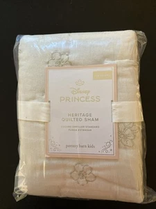 Pottery Barn Kids Standard Disney Princess Heritage Quilted 1-Sham 20"x26" Ivory - Picture 1 of 6