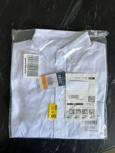 IZOD Young Men's Long Sleeve Button-Down Oxford Shirt Uniform, White, Size S - Picture 1 of 7