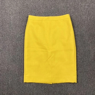 J. Crew Womens Skirt No. 2 Pencil Mini Boho Chic Wool Yellow Skirt Size 4 - Image 1 of 4