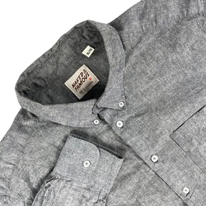 Naked & Famous Shirt Mens XL Gray Chambray Long Sleeve Button Down Canada Made - Picture 1 of 12