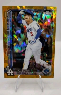 2025 Topps Chrome Sapphire #23 Freddie Freeman Gold Image Variation /50 Dodgers - Image 1 of 2