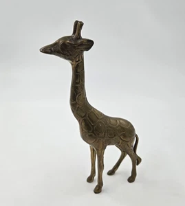 Vintage Messing Giraffe strukturiertes Messing freistehend MCM 9" hoch - Bild 1 von 3