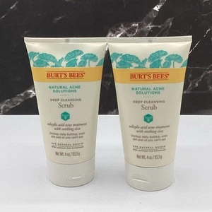 2 X Burt's Bees Natural Acne Solutions Pore Refining Cleansing Scrub - Picture 1 of 2