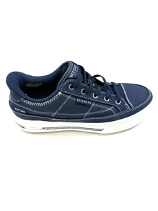 SKECHERS Slip- In Arch Fit Hands Free Arcade Arcata Sneakers Navy Blue Size 38/7 - Picture 1 of 12