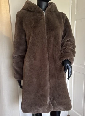 Abrigo con capucha Primark negro de piel sintética para mujer - talla S del Reino Unido Foto 1 de 4