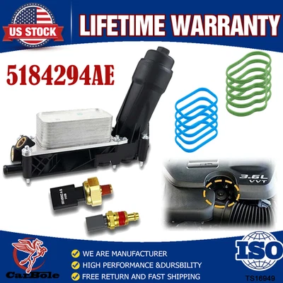 Conjunto de filtro enfriador de aceite de motor para Ram 1500 Chrysler Dodge Jeep Wrangler 3,6 L Foto 1 de 4