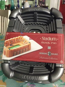 Nordic Ware Stadium Bundt Pan NEW Bake Mold Sprts Coliseum Platinum Collection - Picture 1 of 7