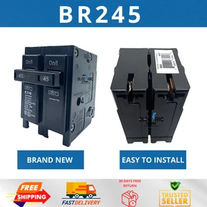 NEW (Qty 1) EATON Cutler-Hammer BR245 Circuit Breaker Type BR, 2-Pole, 45A - Picture 1 of 8