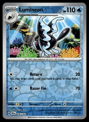 LUMINEON 36/142 UNCOMMON STELLAR CROWN POKEMON - Image 1 of 4