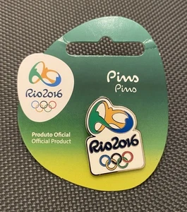 Rio 2016 Summer Olympics Official Product - Game Logo Enamel Lapel Pin - New - Picture 1 of 2