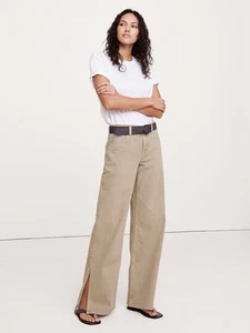 Banana Republic The Icon Classic Mid-Rise Wide-Leg Split-Hem Jeans Neu mit Etikett - 30 Chai - Bild 1 von 9