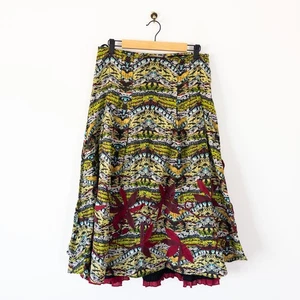 Maxi Falda M&S Per Una Vintage Midi Talla 12 Multicolor Estampada Algodón Puro - Imagen 1 de 24