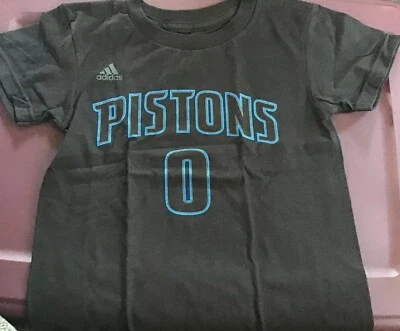 Camisa Adidas Pistons NBA Drummond 0 Niños Talla Pequeña 4 Negra/Azul Nueva Foto 1 de 3