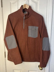 L.L. Bean Allagash Henley Fleecepullover Herren Medium Rot Druckknopf Pullover Erwachsene - Bild 1 von 6