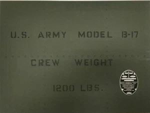 Custom B-17 "Crew Weight" Panel MK-0102 - Picture 1 of 5