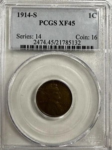 Better Date 1914 S PCGS XF45 United States Copper Wheat Cent Penny Coin Free Shp - Picture 1 of 3
