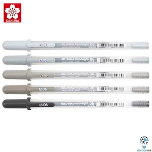 Sakura Gelly Roll | Moonlight 06 Grayish | Pack of 5 Pens | Home Arts Stationery - Picture 1 of 3
