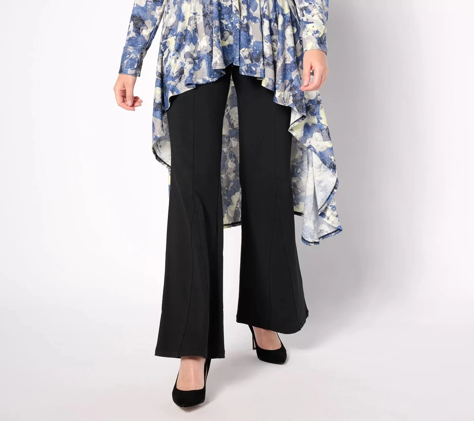 Women with Control Petite Tummy Control Godet Pants Black S New - Изображение 1 из 1