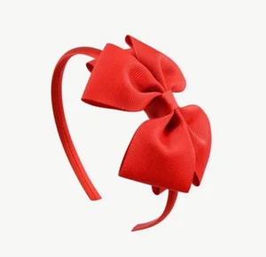Colorful Bright Coral Grosgrain Bow Ribbon Girl Headband - Picture 1 of 3