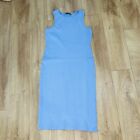 Karen Mullen Blue Body Con Midi Sleeveless Dress Size M 10 Uk Summer Dress 