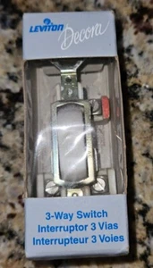 INTERRUPTOR DE AIRE ACONDICIONADO silencioso de 3 vías LEVITON BLANCO 120/277V DECORA Rocker de colección - Imagen 1 de 4
