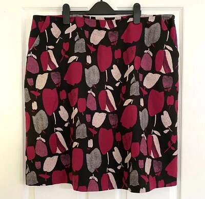 Laura Ashley Linen Blend Midi Skirt Size 20 40” Waist Lined Tulip Design Zip  - Image 1 of 4